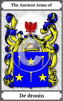 De drouin Family Crest Download (JPG)  Book Plated - 150 DPI